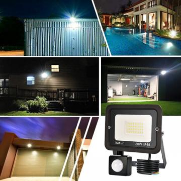 bapro 50W Security Lights with Motion Sensor,Led Floodlight Super Bright, Garden Lights Warm White(3000K), IP65 Waterproof Perfect for Garage, Garden and Forecourt[Energy Class A++]